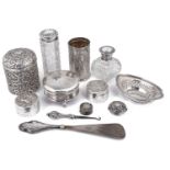 A collection of Victorian and later silver items