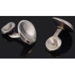 A pair of Georg Jensen silver dimple design circular cufflinks