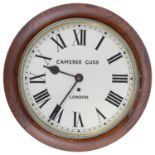 A late Victorian oak cased dial wall clock