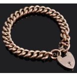 A 9ct rose coloured curb link bracelet