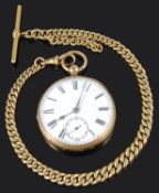 18ct gold pocket watch and Albert watch chain presented by Alfred E Durrant V.C. (1864-1933)