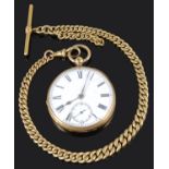 18ct gold pocket watch and Albert watch chain presented by Alfred E Durrant V.C. (1864-1933)