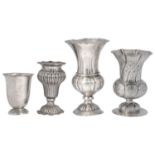 Four early 20th century Italian .800 silver vases