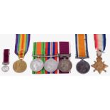 A set of First World War medals and a set of Second World War medals