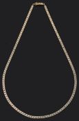 A Continental contemporary flat curb link gold neck chain