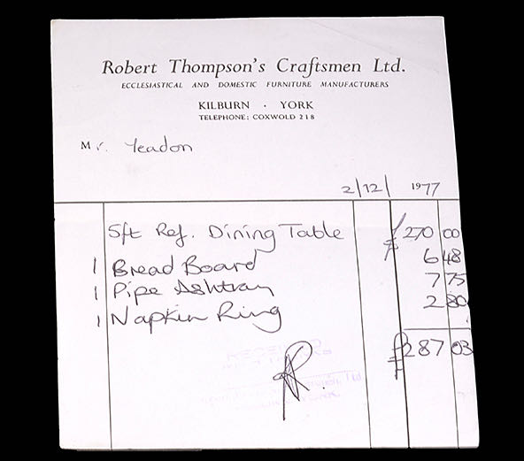 A Robert 'Mouseman' Thompson of Kilburn oak dining table - Image 2 of 2