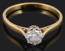 A single stone diamond set ring