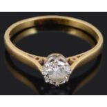 A single stone diamond set ring