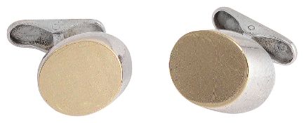 A pair of Georg Jensen silver and gilt cufflinks designed by Hans Hansen