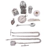 An interesting collection of Victorian and later small silver items