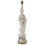 A large well modelled Chinese blanc de chine figure of Guanyin