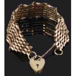 A 9ct gold seven bar gate link bracelet