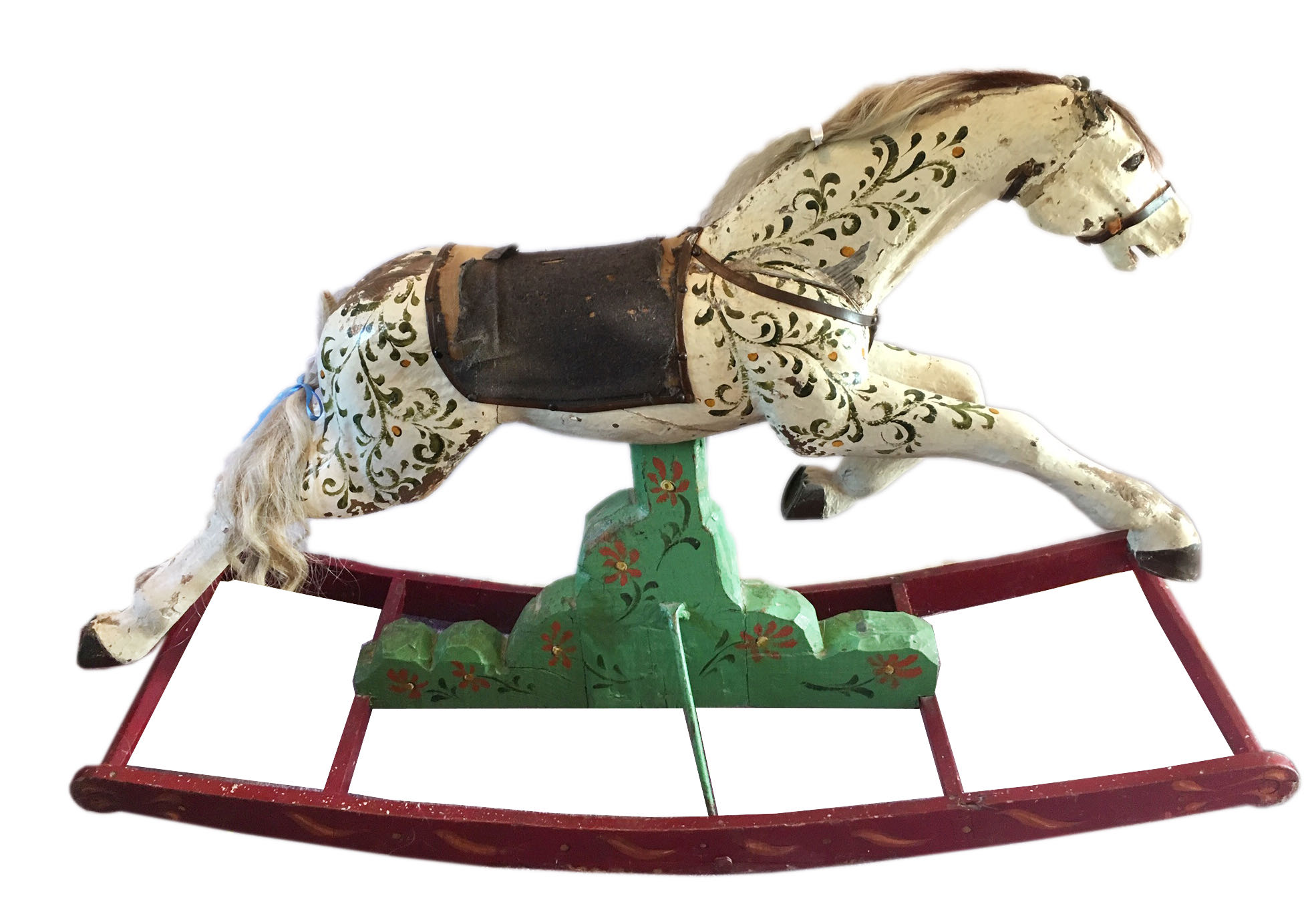 An early 20th century painted rocking horse