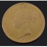 A Queen Victoria gold half sovereign 1862