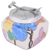 A Clarice Cliff for Newport Pottery Bizarre Fantasque 'Blue Autumn' (Balloon Tree) sugar bowl