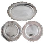 A set of three early 20th century Italian .800 silver serving dishes