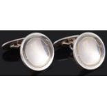 A pair of Georg Jensen silver circular dish shaped cufflinks