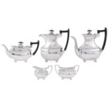 A George V and later five piece silver tea and coffee service