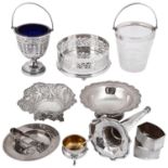 A collection of Victorian and later silver and silver plated items