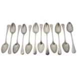 A set of twelve early 20th century Italian .800 silver tablespoons