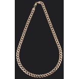 A contemporary Continental 9ct gold curb link neck chain