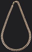 A contemporary Continental 9ct gold curb link neck chain