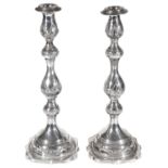 A pair of George V silver Sabbath candlesticks