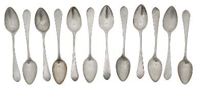 A set of twelve early 20th century Italian .800 silver table spoons