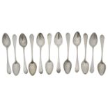 A set of twelve early 20th century Italian .800 silver table spoons