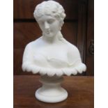 UNGLAZED PARIAN WARE BUST,