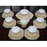 ROYAL PARAGON ART DECO STYLE FLORAL TEAWARE