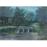 C JACKSON, FRAMED OIL PAINTING DEPICTING A LAKESIDE SCENE,