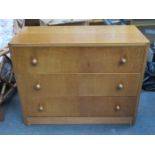 OAK THREE DRAWER CHEST