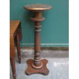 VICTORIAN STYLE STAINED PINE TORCHERE STAND,