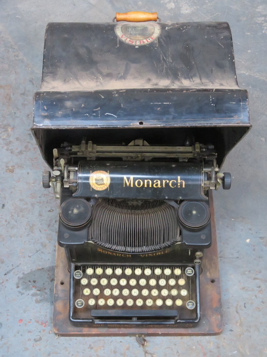 CASED VINTAGE MONARCH VISIBLE TYPEWRITER PLUS ANOTHER TYPEWRITER