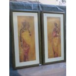 PAIR OF AFRICAN STYLE FRAMED PRINTS