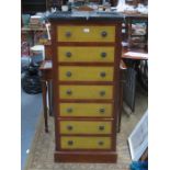 MARBLE TOPPED TALL CHEST OF SEVEN DRAWERS