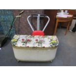 LLOYD LOOM STYLE LINEN BASKET AND ROWING MACHINE