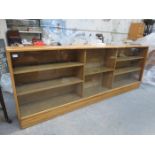 SET OF LONG SLIDING BOOKSHELVES