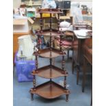 MAHOGANY FIVE TIER CORNER WHATNOT