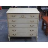 FRENCH STYLE GILDED FIVE DRAWER CHEST OF DRAWERS