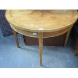 PAIR OF INLAID MAHOGANY HALF MOON TABLES