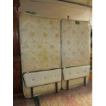 PAIR OF 1940'S STYLE SINGLE BEDS WITH MATTRESSES