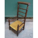 ANTIQUE LOW SEATED PRAYER CHAIR