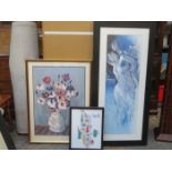 THREE VARIOUS MODERN FRAMED PICTURES