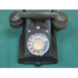 VINTAGE BLACK BAKELITE TELEPHONE WITH DRAWER TO FRONT,