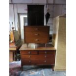 TWO CHESTS OF DRAWERS AND STORAGE CABINET