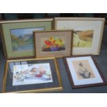 FIVE VARIOUS FRAMED PICTURES BY SHIRLEY M SCHOFIELD