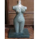 MARBLE EFFECT NUDE SCULPTURE ON STAND,