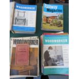 VARIOUS VINTAGE MAGAZINES INCLUDING WOODWORKER RAILWAY MAGAZINE, RAILWAY WORLD, ETC,